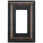 ELEGRP 1-Gang Oil Rubbed Bronze Zinc Alloy Wall Plate, Metal Decor Outlet Cover, Mid-Size Decor Plate Cover