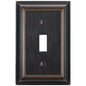 ELEGRP 1-Gang Oil Rubbed Bronze Zinc Alloy Wall Plate, Metal Toggle Switch Cover, Mid-Size Decor Plate Cover