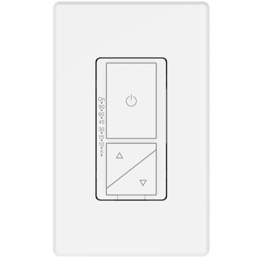 ELEGRP Countdown Timer Switch, Bathroom Fan Timer, 5-10-15-30-45-60-90 Min Preset in-Wall Timer Switch, No Neutral Wire Required, 1200W, White (ETL)